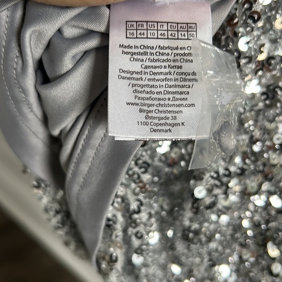 ROTATE Birger Christensen Sliver Sequin Wrap Minidress US 10 NWT 420$ - Picture 9 of 12